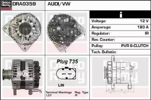 Remy DRA0359 - Generator alexcarstop-ersatzteile.com