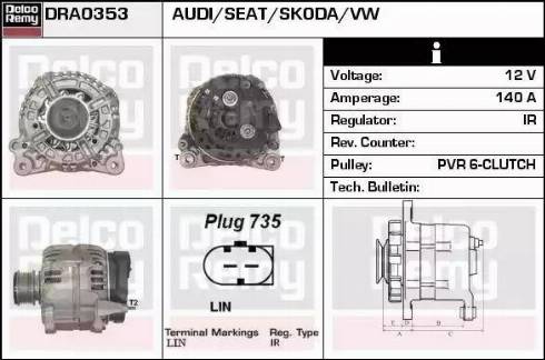 Remy DRA0353 - Generator alexcarstop-ersatzteile.com