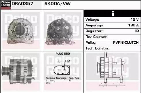 Remy DRA0357 - Generator alexcarstop-ersatzteile.com