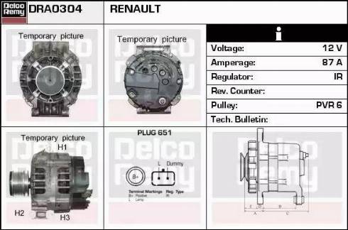 Remy DRA0304 - Generator alexcarstop-ersatzteile.com