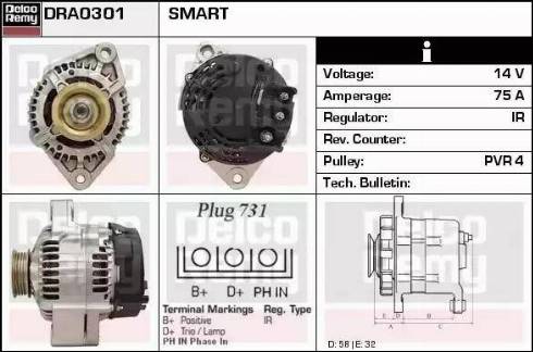 Remy DRA0301 - Generator alexcarstop-ersatzteile.com