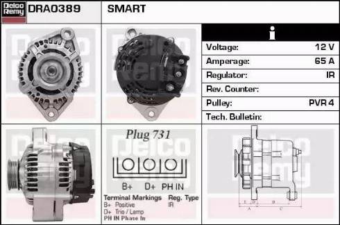 Remy DRA0389 - Generator alexcarstop-ersatzteile.com