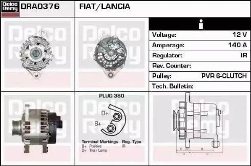 Remy DRA0376 - Generator alexcarstop-ersatzteile.com