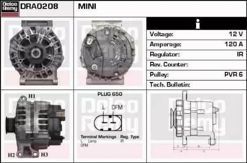 Remy DRA0208 - Generator alexcarstop-ersatzteile.com