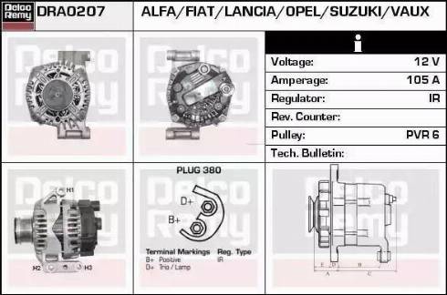 Remy DRA0207 - Generator alexcarstop-ersatzteile.com