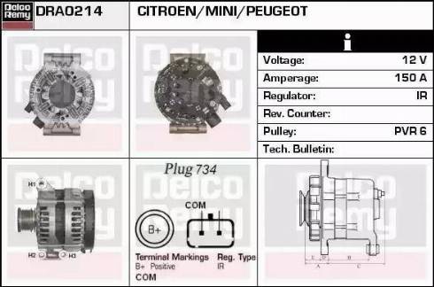 Remy DRA0214 - Generator alexcarstop-ersatzteile.com