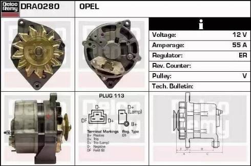 Remy DRA0280 - Generator alexcarstop-ersatzteile.com