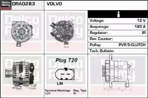 Remy DRA0283 - Generator alexcarstop-ersatzteile.com