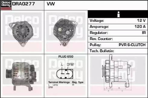 Remy DRA0277 - Generator alexcarstop-ersatzteile.com