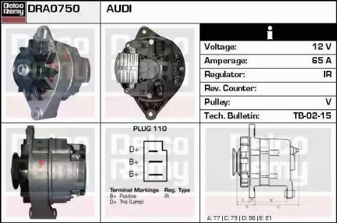 Remy DRA0750 - Generator alexcarstop-ersatzteile.com