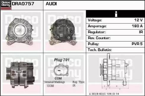 Remy DRA0757 - Generator alexcarstop-ersatzteile.com