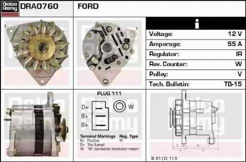 Remy DRA0760 - Generator alexcarstop-ersatzteile.com