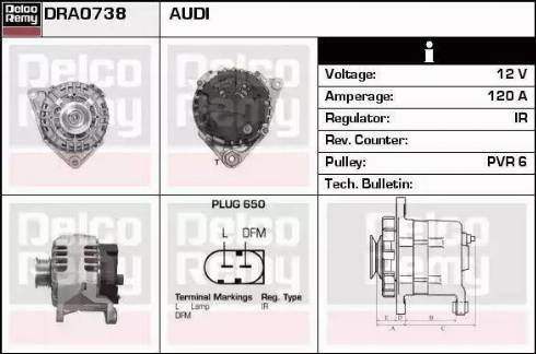 Remy DRA0738 - Generator alexcarstop-ersatzteile.com