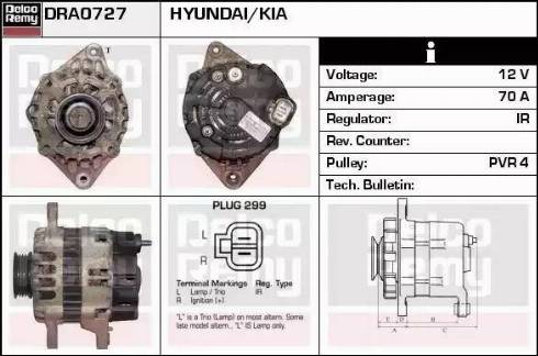 Remy DRA0727 - Generator alexcarstop-ersatzteile.com