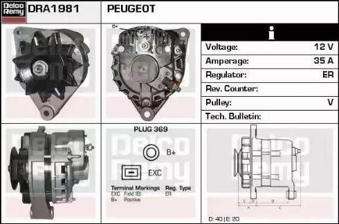 Remy DRA1981 - Generator alexcarstop-ersatzteile.com