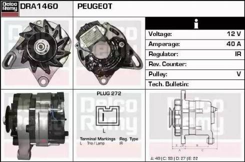 Remy DRA1460 - Generator alexcarstop-ersatzteile.com