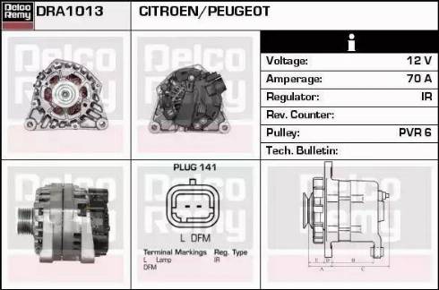 Remy DRA1013 - Generator alexcarstop-ersatzteile.com