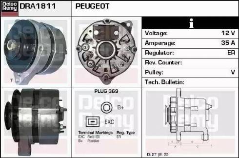 Remy DRA1811 - Generator alexcarstop-ersatzteile.com