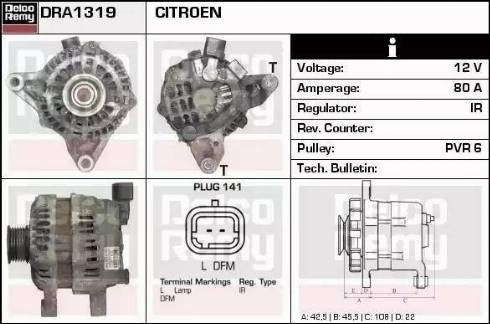 Remy DRA1319 - Generator alexcarstop-ersatzteile.com