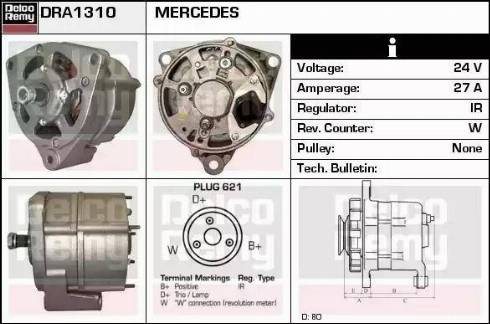 Remy DRA1310 - Generator alexcarstop-ersatzteile.com