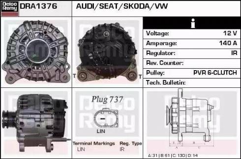 Remy DRA1376 - Generator alexcarstop-ersatzteile.com