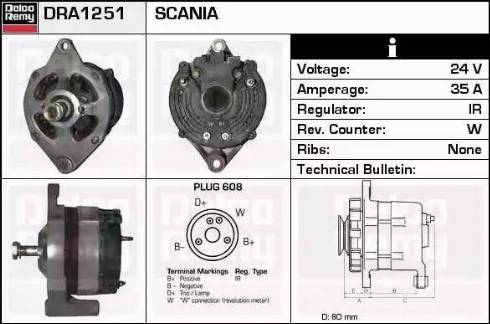 Remy DRA1251 - Generator alexcarstop-ersatzteile.com