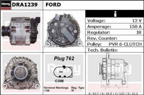 Remy DRA1239 - Generator alexcarstop-ersatzteile.com