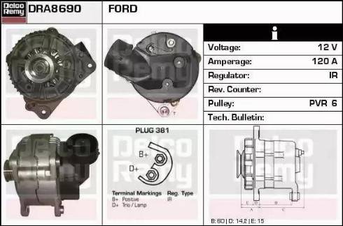 Remy DRA8690 - Generator alexcarstop-ersatzteile.com