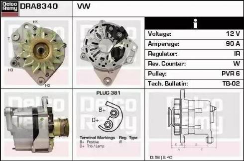 Remy DRA8340 - Generator alexcarstop-ersatzteile.com