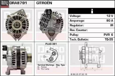 Remy DRA8791 - Generator alexcarstop-ersatzteile.com