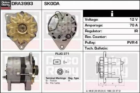 Remy DRA3993 - Generator alexcarstop-ersatzteile.com