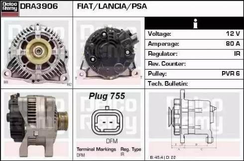 Remy DRA3906 - Generator alexcarstop-ersatzteile.com