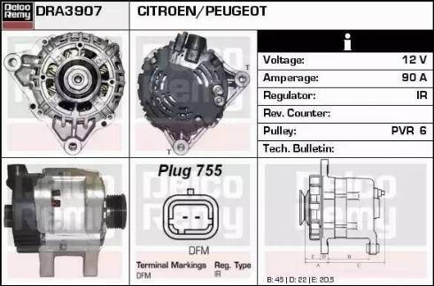 Remy DRA3907 - Generator alexcarstop-ersatzteile.com