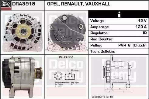 Remy DRA3918 - Generator alexcarstop-ersatzteile.com