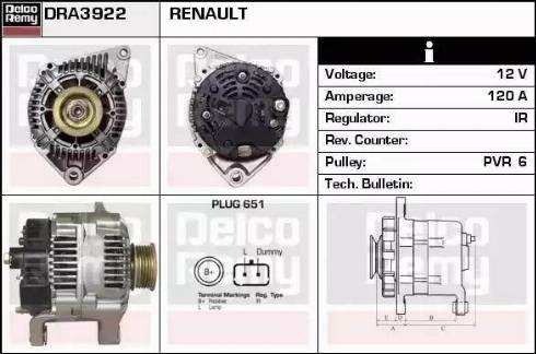 Remy DRA3922 - Generator alexcarstop-ersatzteile.com