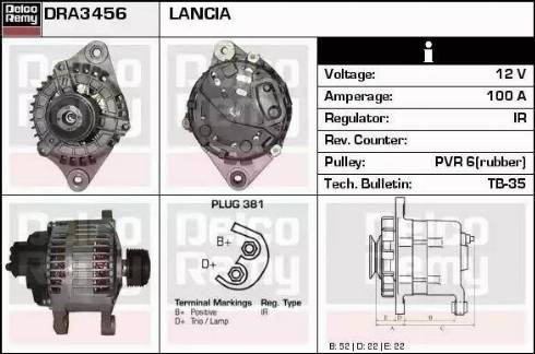 Remy DRA3456 - Generator alexcarstop-ersatzteile.com