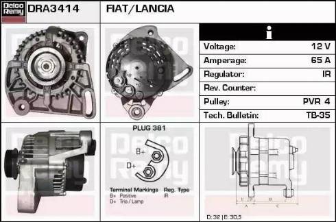 Remy DRA3414 - Generator alexcarstop-ersatzteile.com