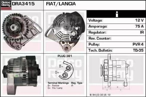 Remy DRA3415 - Generator alexcarstop-ersatzteile.com