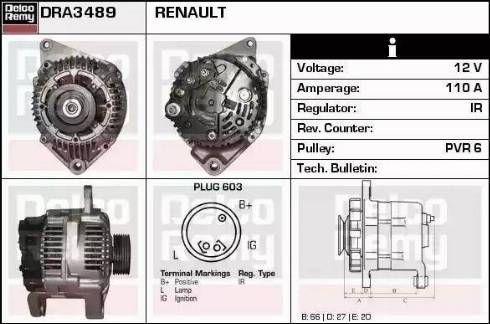 Remy DRA3489 - Generator alexcarstop-ersatzteile.com