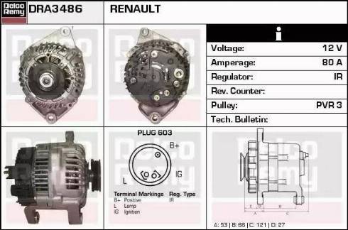 Remy DRA3486 - Generator alexcarstop-ersatzteile.com