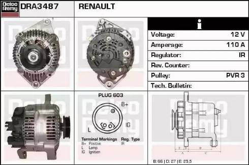 Remy DRA3487 - Generator alexcarstop-ersatzteile.com