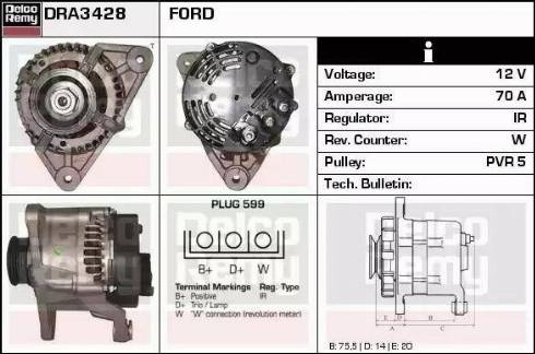 Remy DRA3428 - Generator alexcarstop-ersatzteile.com