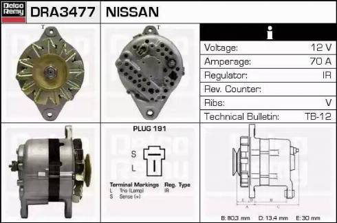 Remy DRA3477 - Generator alexcarstop-ersatzteile.com