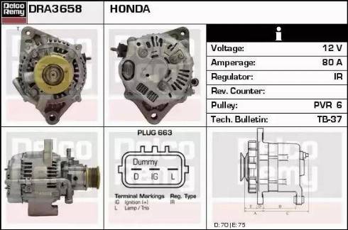 Remy DRA3658 - Generator alexcarstop-ersatzteile.com