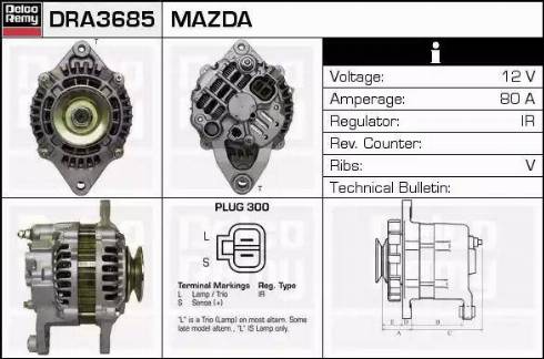 Remy DRA3685 - Generator alexcarstop-ersatzteile.com