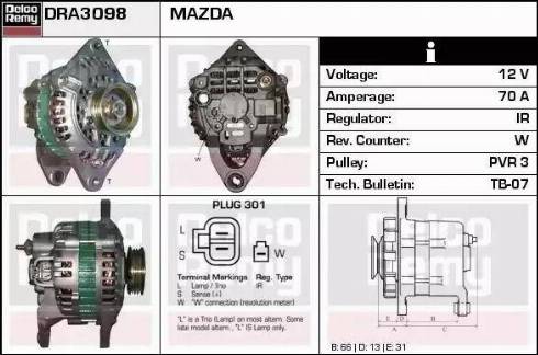 Remy DRA3098 - Generator alexcarstop-ersatzteile.com