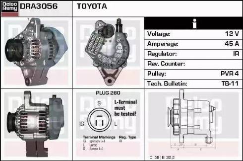 Remy DRA3056 - Generator alexcarstop-ersatzteile.com