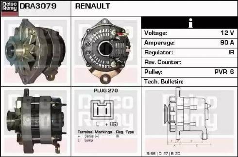 Remy DRA3079 - Generator alexcarstop-ersatzteile.com