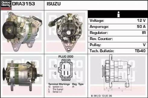 Remy DRA3153 - Generator alexcarstop-ersatzteile.com