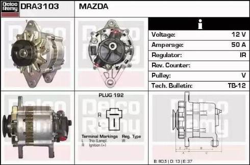 Remy DRA3103 - Generator alexcarstop-ersatzteile.com